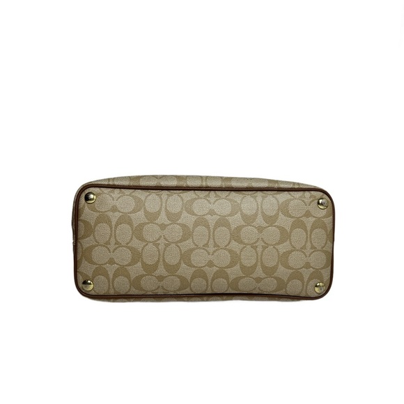 Coach Peyton Cora F24606 Tan Signature Coated Canvas Domed Satchel Bag - Picture 3 of 7